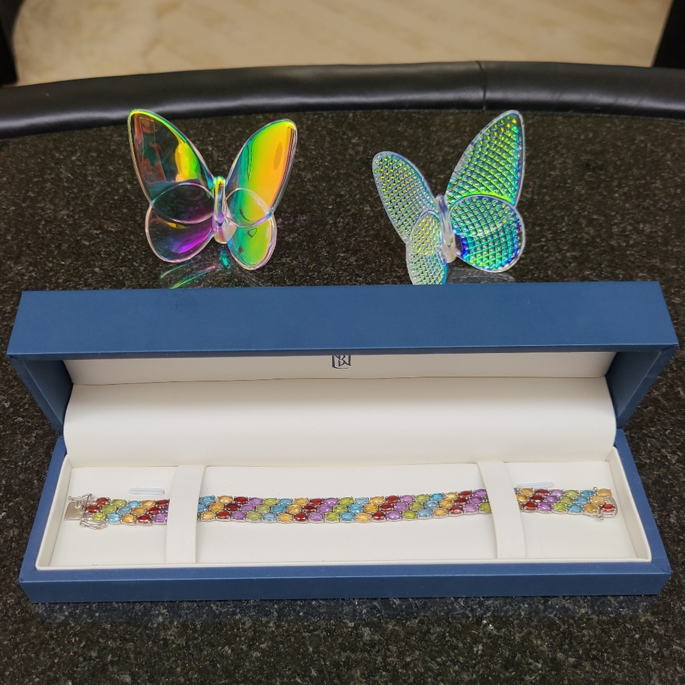 Three row gemstone bracelet